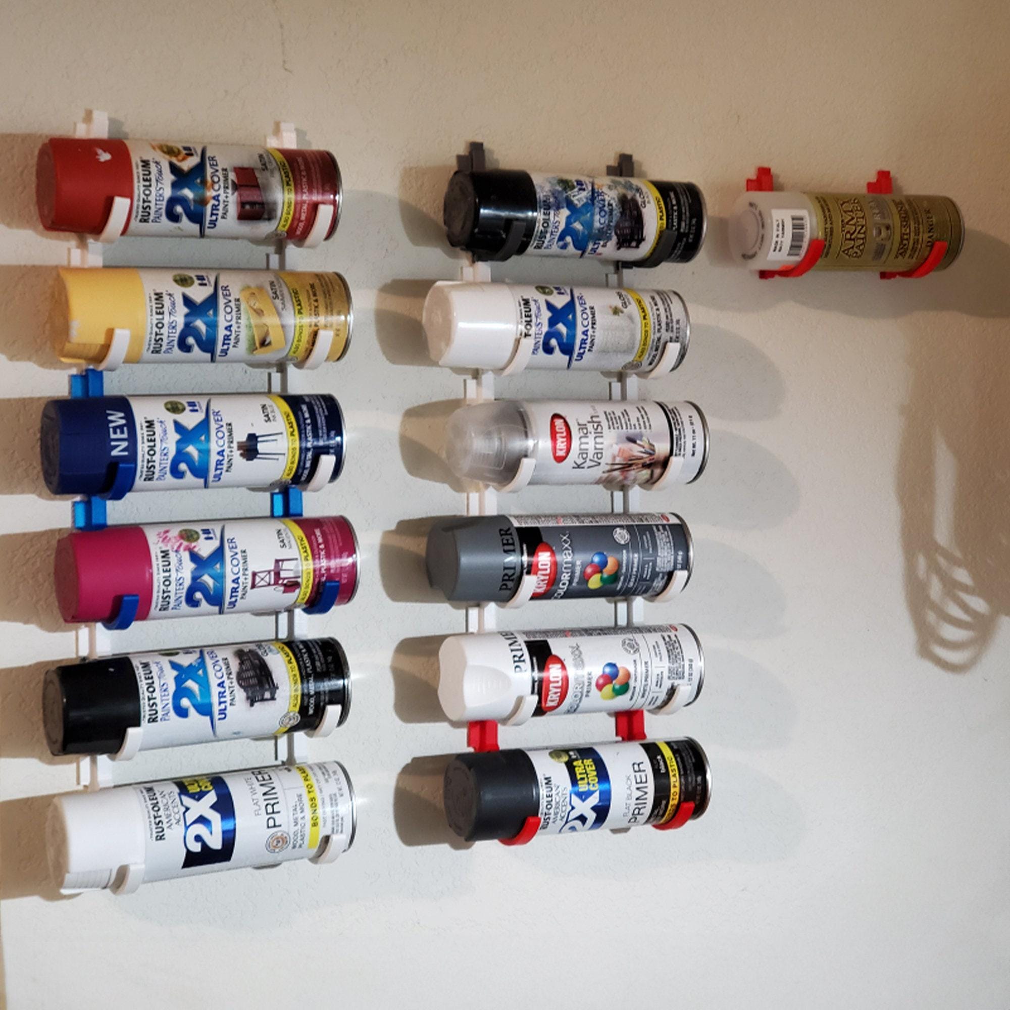 Carrello Porta Bombolette Spray In Metallo, Con Vassoio E Ganci, 4 Ruote (2 Bloccabili), 45x30x81 Cm, Per Garage E Officina