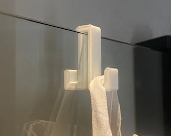 Double Shower Towel Hook, Couples Bathroom Accessory, Modern Bathrobe Hanger, Sleek Door Hook