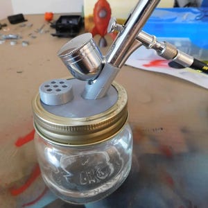 Airbrush Cleaning Pot Lid for Mason Jars, 68mm Diameter, Artist Accessory, Vent Cap Filter