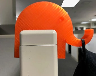 Elephant Cubicle Hook, Office Coat Hanger, 3D Printed Cubicle Organizer, Unique White Elephant Gift, Purse Hanger