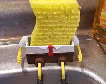 Cartoon Sponge Holder, Draining Dish for Kitchen Sink, Fun Novelty Accessory