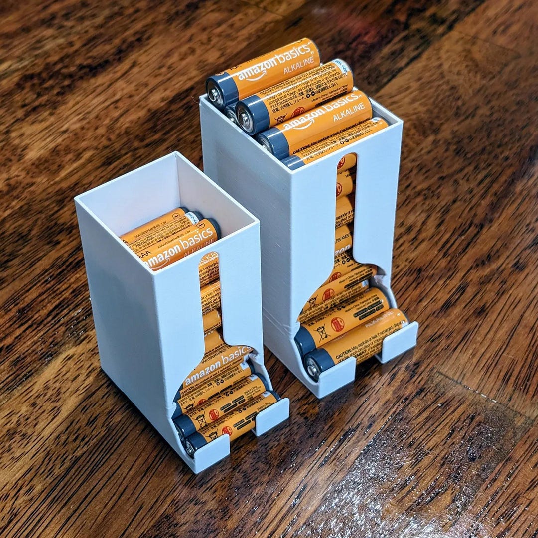 AA and AAA Battery Holder, Dispenser Tower, Junk Drawer Organizer ...
