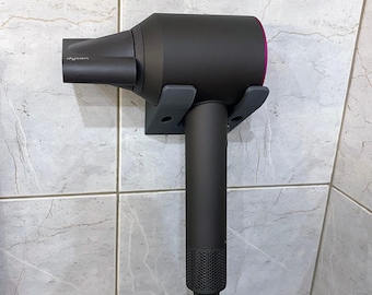 Wall Mount Compatible with Dyson Supersonic, Minimalist Hair Dryer Stand, Bathroom Organizer