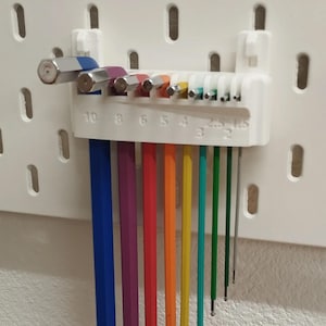 Zeskantsleutelhouder met haken voor IKEA Skadis ophangbordorganizer