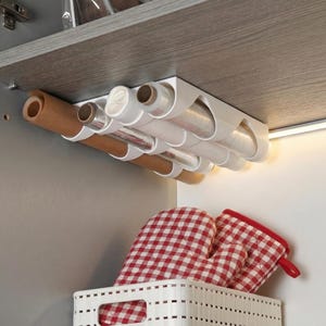 Under Cabinet Roll Holder for Foil, Cling Film and Baking Paper, Shelf Mount