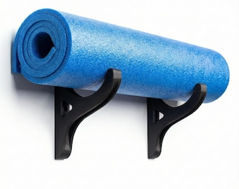 Yoga Mat Wall Hook, Two Roll Storage Mount for Home Gym