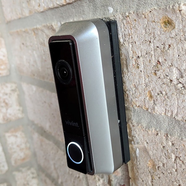 Vivint Doorbell Camera Wedge, Angled Doorbell Mount, Increased Field View, Front Facing Camera Accessory, Handy Cord Storage