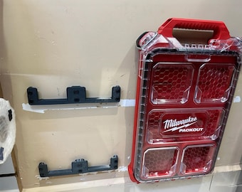 Wall Mount Hanger Compatible with Milwaukee Packout Organizer Boxes, Garage Storage Solution