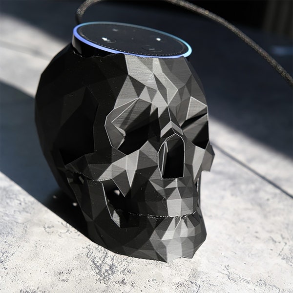 Supporto teschio Amazon Alexa Echo Dot, decorazione per altoparlante intelligente, decorazione per la casa tecnologica, accessorio gotico unico, adatto per Echo Dot di prima e seconda generazione