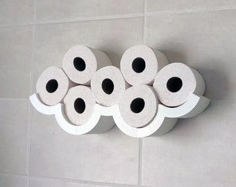 Toilet Paper Cloud Shelf, Wall Mounted Bath Tissue Holder, Modern Bathroom Organizer, Cloud Formation Display, Functional Decor