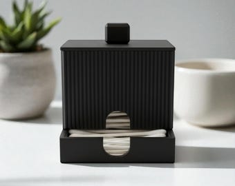 Suporte e dispensador de cotonetes, organizador moderno para banheiro.