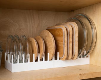 Food Container Lid Holder, Kitchen Drawer Organizer with 9 Slots