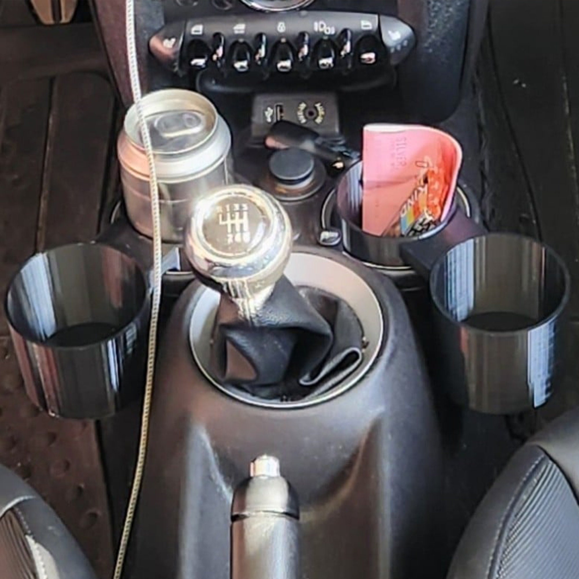 THIS HILL Car Cup Holder Expander Adapter (Adjustable) with Removable Phone  Holder,Cup Holder Expander for Car with Rubber Fits Less Than 4.4 Bottles