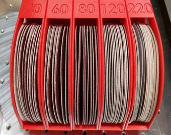 5-Inch Sanding Disk Organizer, Workshop Storage Rack, Sanding Pad Holder, Garage Accessory