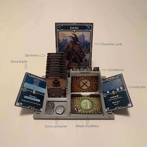 Spieler Dashboard für Gloomhaven Jaws of the Lion, Brettspiel Organizer, Tokenhalter