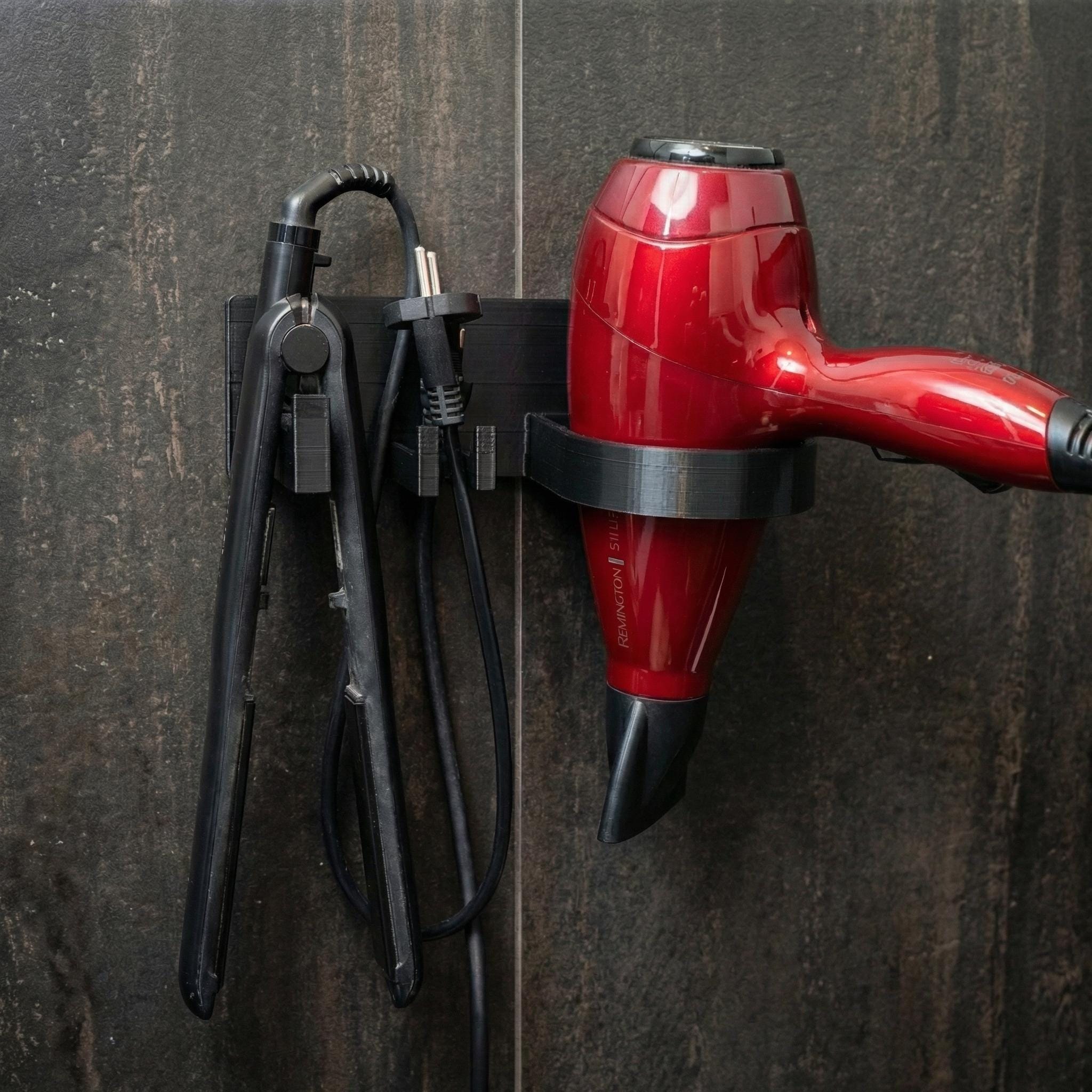 Hair Dryer Curling Iron Holder Wall Mount - Etsy display picture 1