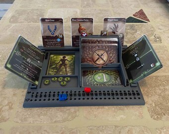 Player Tray for Gloomhaven, Board Game Organizer, Hit Point and Gold Tracker, Card Token Holder