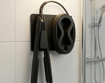 Hair Straightener Wall Mount, Sturdy Bathroom Holder with Cord Storage