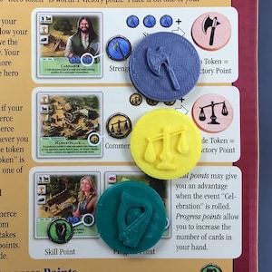 Rivalen voor vervangende Catan-tokens, voortgang handelsvaardigheden, Catan-spelaccessoire, Kolonisten van Catan-tokens