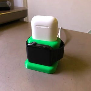 Apple Watch and Airpods Dock, Dual Holder Stand, Series 5 Compatible, Nightstand Charger, Smartwatch and Bluetooth Headphones Stand