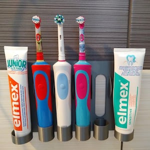 Familie Wandhalterung Zahnbürstenhalter für 4 Oral-B Zahnbürsten und 2 Zahnpasten, Badezimmer Organizer
