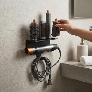Wall Mount Holder for Dyson Airwrap, 6 Attachment Slots with Cable Storage