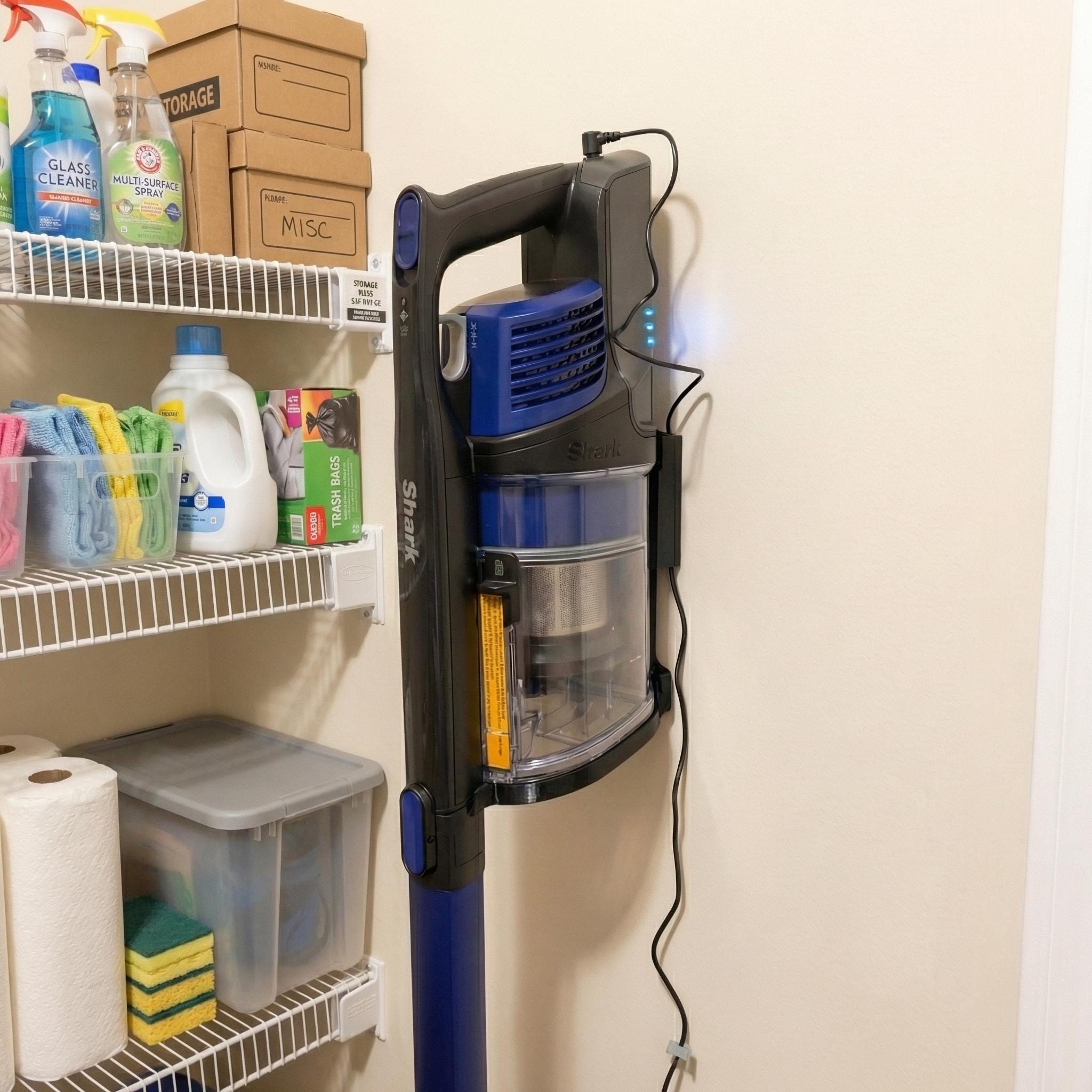 Wall Mount for Shark Rocket Vacuum, Closet Storage With Cable