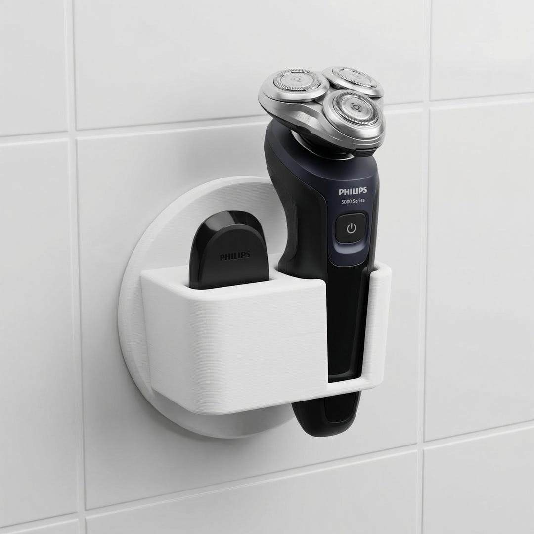 Philips Razor Holder Wall Mount for Philips Series 5000 Shaver, Adhesive or Screw Bathroom ...