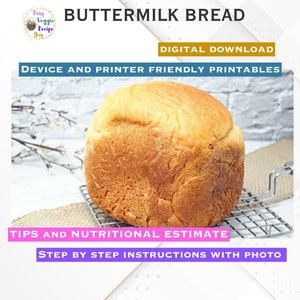 Máquina de pan Pan de suero de leche / Descarga digital / Imprimible
