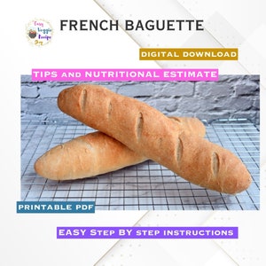 Máquina de pan Receta de baguette francesa / Descarga digital / Receta imprimible