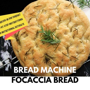 Receta fácil de focaccia casera para máquinas de hacer pan - PDF imprimible / Descarga digital