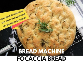 Receta de focaccia para máquina de pan / PDF imprimible / Descarga digital
