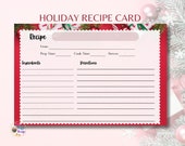 Holiday Recipe Card | Christmas Recipe Card | Digital Printable