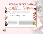 Christmas Recipe Card | Holiday Recipe Card | Recipe Card Exchange