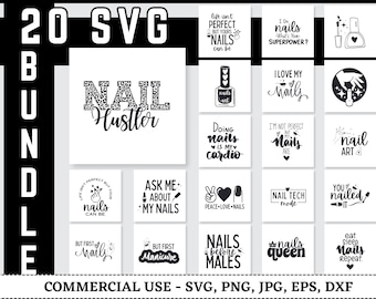 Nails Svg Bundle, vernis à ongles Svg, Nail Tech Svg, manucure Svg, Nail Salon Svg, Nail art SVG bundle, mains Svg, ongles svg, téléchargement immédiat