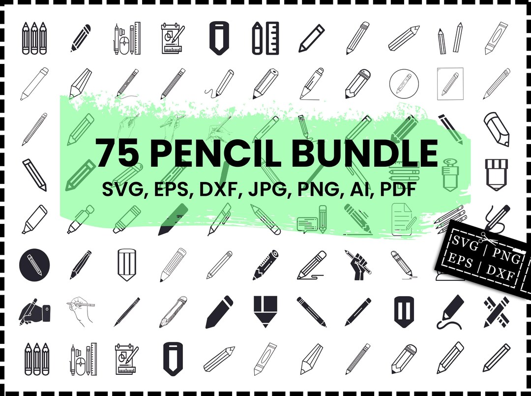 Pencil Svg Bundle, Pencil Svg, Pencil Cut File for Cricut, Silhouette ...