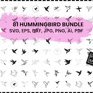 Hummingbird Svg Bundle, Bird Svg, Flying Bird Svg, Hummingbird Cricut, Bird Clip Art, Hummingbird Clipart, Cut Files for Cricut