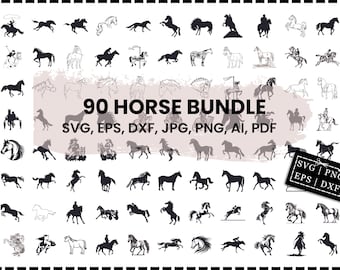 Horse Svg Bundle, Horse Png Bundle, Horse Clipart, Horse Svg Cut Files for Cricut, Horse Silhouette, Farm Animal Svg, Png Files, Horse Svg
