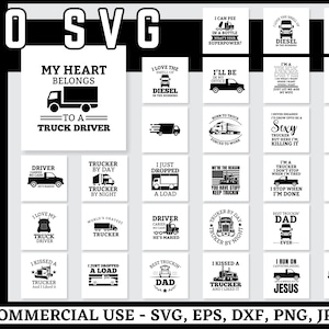 Trucker Svg Bundle, Truck Driver Svg Bundle, Trucker Png Bundle, Truck Driver Png Bundle, Commercial Use, Cut Files for Cricut Shirt Design