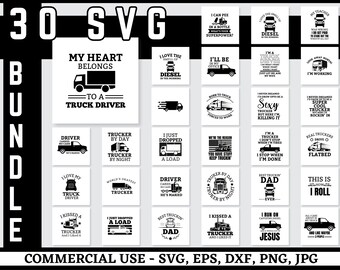 Trucker Svg Bundle, Truck Driver Svg Bundle, Trucker Png Bundle, Truck Driver Png Bundle, Commercial Use, Cut Files for Cricut Shirt Design