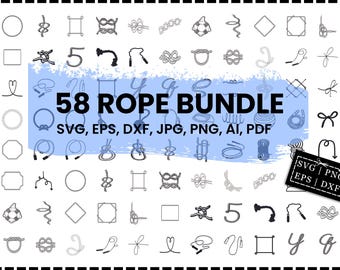 Rope SVG Bundle, Nautical Knot Svg, Rope Dxf, Rope Png, Rope Eps, Rope ...