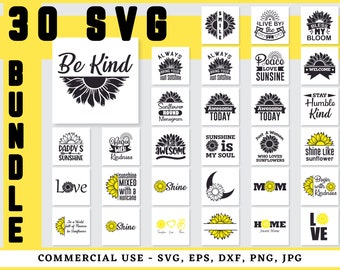 Sunflower svg bundle, sunflower svg, half sunflower svg, sunflower monogram svg, sunflower quote svg, flower svg, sunflower png