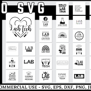 Lab Tech Svg Bundle, Cricut Lab Tech Png Bundle, Laboratory Tech Technician Svg, Png, Eps, Dxf, Jpg, Cut Files, Commercial Use