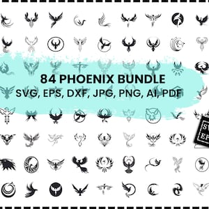 Phoenix Svg-bundel, Phoenix Png-bundel, Phoenix Clipart, Phoenix Svg Cut-bestanden voor Cricut, Phoenix silhouet, Phoenix Bird Head Svg