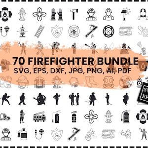 Firefighter Svg Bundle, Firefighter Svg, Fireman Svg, Firefighter Silhouette, Firefighter Cut Files, Firefighter Clipart, Fireman Cut File