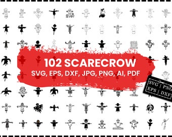 Scarecrow Svg Bundle, Scarecrow Dxf, Scarecrow Png, Scarecrow Eps, Scarecrow Clipart, Scarecrow Vector, Halloween Svg, Scarecrow Cut Files