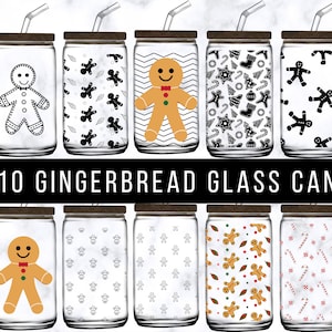 Gingerbread Libbey 16oz can glass svg, Gingerbread, 16oz Glass Can Cut Files, Svg Dxf Png File Digital Download, Gingerbread Svg Files