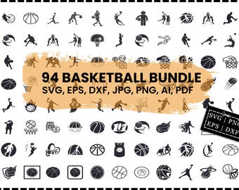 Basketball Svg Bundle, Basketball Clipart, Basketball Svg Cut Files for Cricut, Basketball Silhouette Svg, Cut File for Cricut