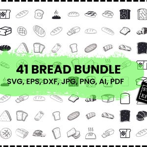 Bread Svg Bundle, Bread Svg, Bread Clipart, Bread Cut Files for Silhouette, Files for Cricut, Bread Vector, Food Svg, Dxf, Png, Eps, Design