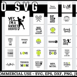Tennis-Svg, Tennis-Svg-Bundle, Tennisschläger Cricut, Sport-Svg-Bundle, Tennisball-Schnittdatei, Tennis Clipart, Tennis Silhouette, Png, Vektor